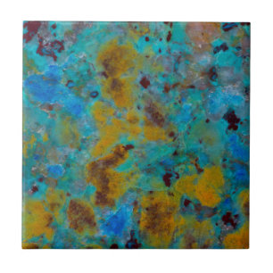 Azulejo Jasper de crisocola azul manchado