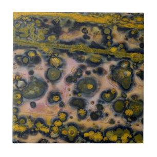 Azulejo Jasper oceánico con manchas amarillas