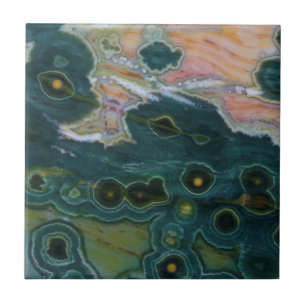 Azulejo Jasper Oceánico de Manchas Verdes