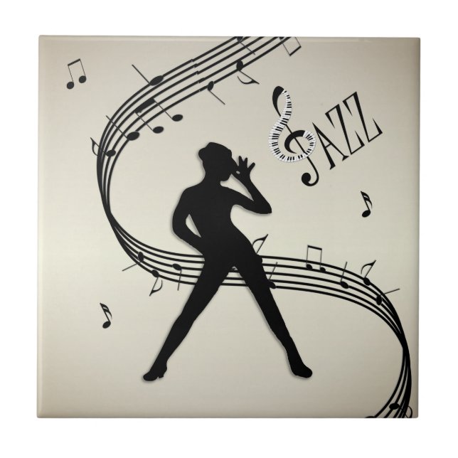 Azulejo Jazz Dance Golden Ceramic Tile (Frente)