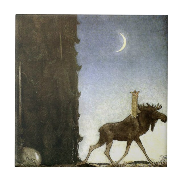 Azulejo Jbleap the elk John Bauer (Frente)