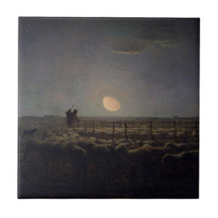 Azulejo Jean-Francois Millet - Sheepfold, luna 1860
