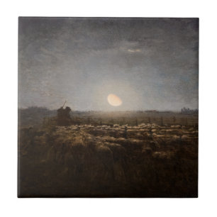 Azulejo Jean-Francois Millet - Sheepfold, luna 1872