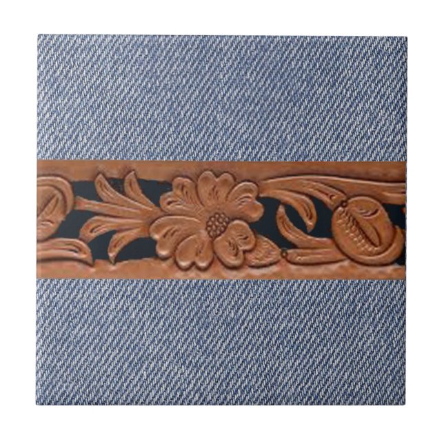 Azulejo Jeans Azules Y Cinturón (Frente)