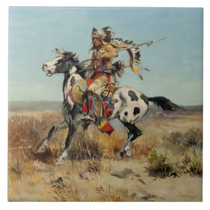 Azulejo “Jefe Dakota” por Charles M Russell