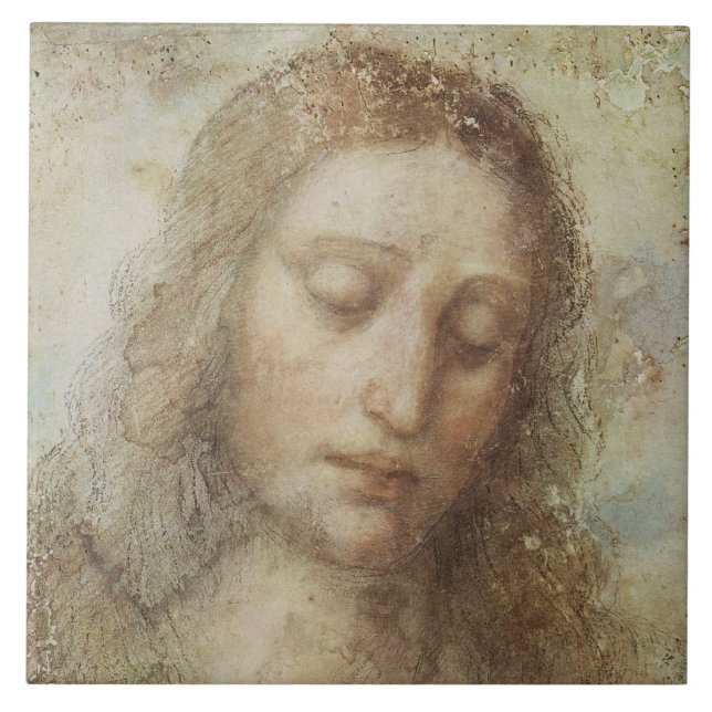 Azulejo Jefe de Cristo (Cristianismo) (Leonardo da Vinci) (Frente)