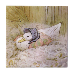 Azulejo Jemima Puddle-Duck hateando sus huevos por Beatrix