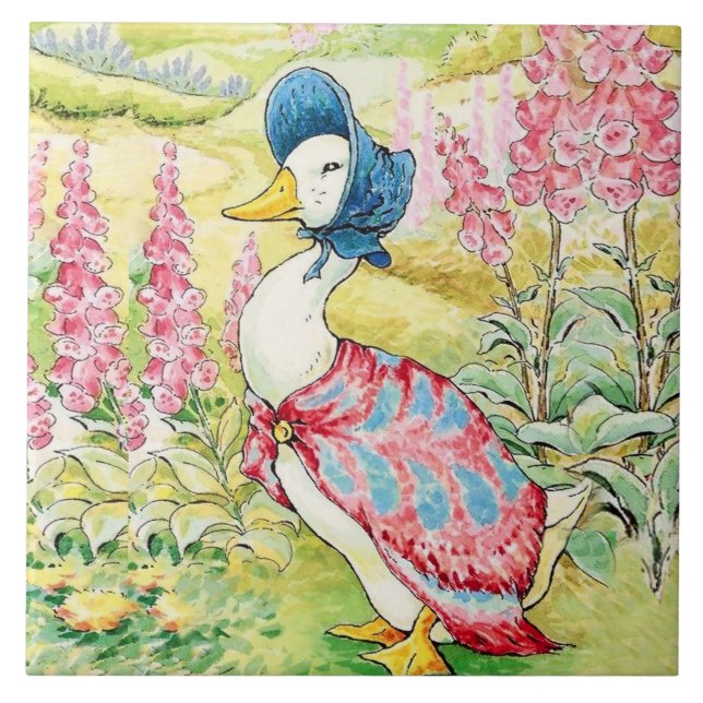 Azulejo "Jemima Puddle Duck" por Beatrix Potter (Frente)