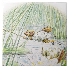 Azulejo Jeremy Fisher da un gran salto por Beatrix Potter