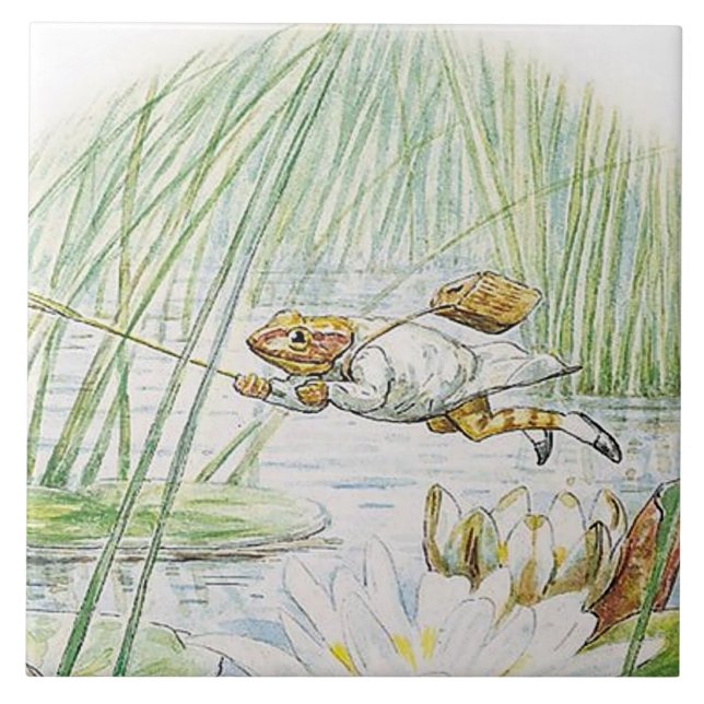 Azulejo Jeremy Fisher da un gran salto por Beatrix Potter (Frente)