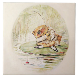 Azulejo "Jeremy Fisher en un ladrillo" por Beatrix Potter