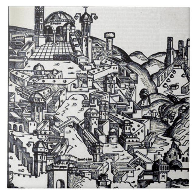 Azulejo Jerusalén durante el reinado de Salomón (Frente)