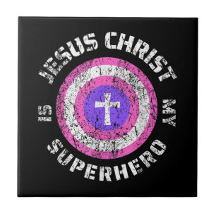 Azulejo Jesucristo es mi superhéroe Jesús
