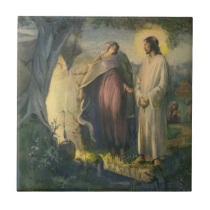Azulejo Jesucristo resucitado por la tumba por ML Greer