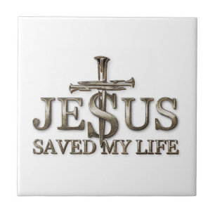 Azulejo Jesucristo Salvó Mi Regalo De Vida Para Las Mujere