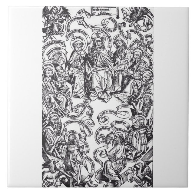 Azulejo Jesucristo y 12 apóstoles (Frente)