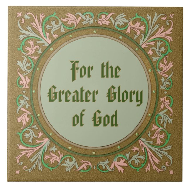 Azulejo Jesuit Motto de St Ignatius Loyola (BK50; inglés) (Frente)