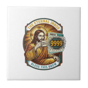 Azulejo Jesús 9999 correos electrónicos no leídos Bandeja