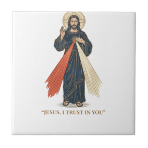 Azulejo Jesús Antiguo Confío en Ti Diseño Vectorial Religi