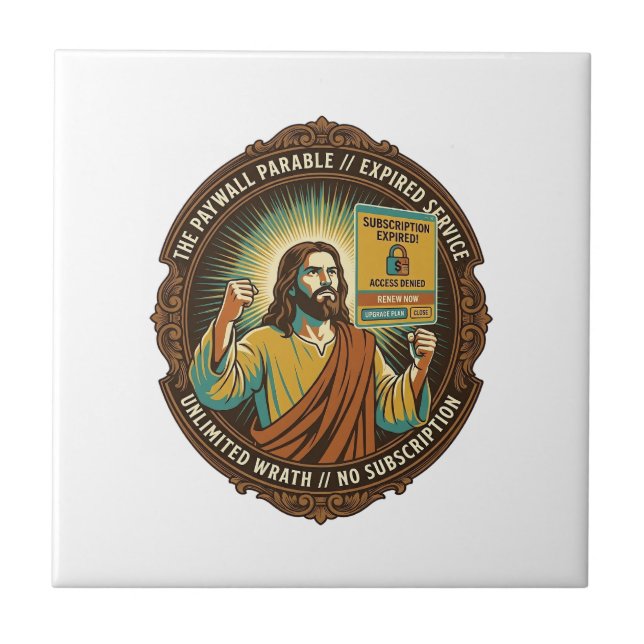 Azulejo Jesús Caducó Suscripción de Software Tech Paywall  (Frente)