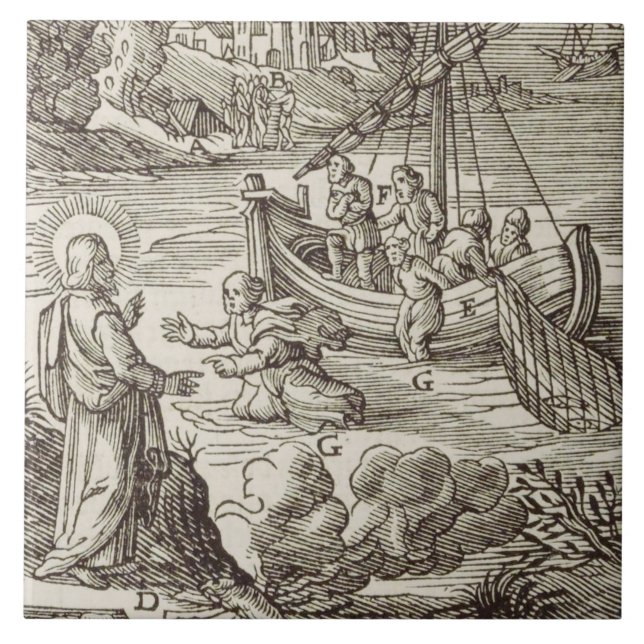 Azulejo Jesús caminando sobre el agua (Frente)