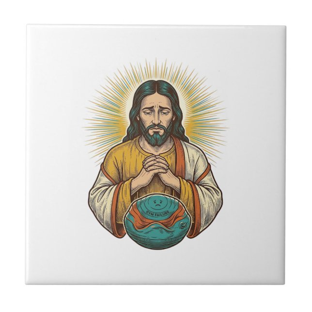 Azulejo Jesús decepcionado Bola de ejercicio desinflada Fr (Frente)