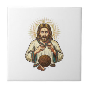 Azulejo Jesús Dejó Caer Pesada Pelota Medicinal Dolor De D