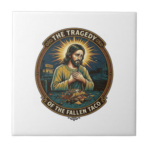 Azulejo Jesús Dejó Tarde en la Noche Taco Comida Callejera