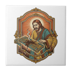 Azulejo Jesús derrame de café teclado mecánico roto tecnol