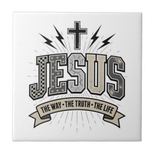 Azulejo Jesús El Camino La Verdad La Vida Vintage Cristian