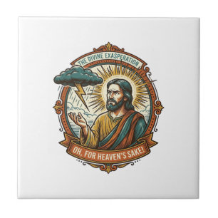 Azulejo Jesús enojado Nube oscura de lluvia Relámpago Clim