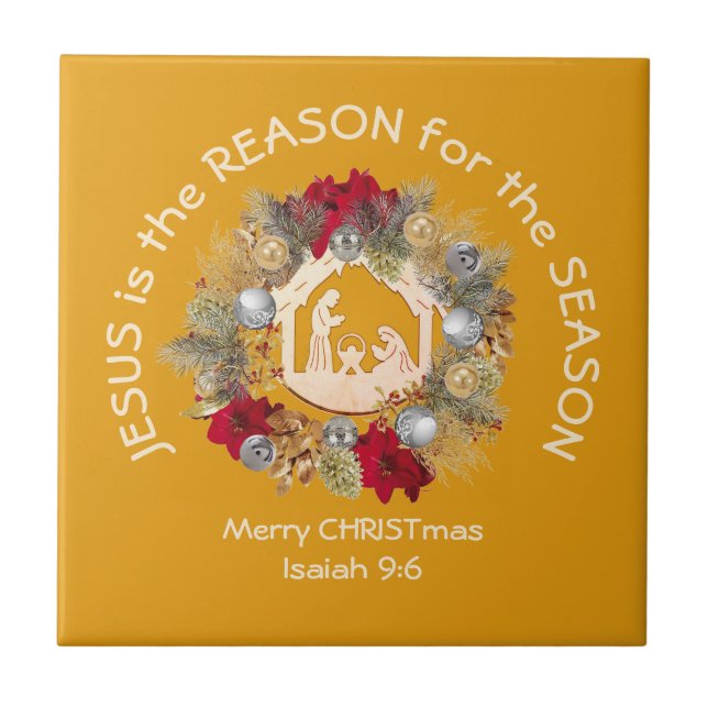 Azulejo JESÚS ES LA RAZÓN POR LA QUE LOS Navidades Cristia (Frente)