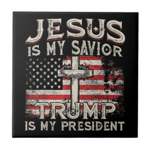 Azulejo Jesús Es Mi Salvador Trump Es Mi Presidente Estado