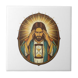 Azulejo Jesús Impaciente Cargando Reloj de Arena Internet