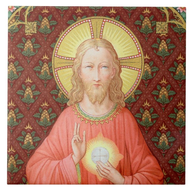 Azulejo Jesús Instituyendo la Santa Comunión (SAU 045) (Frente)