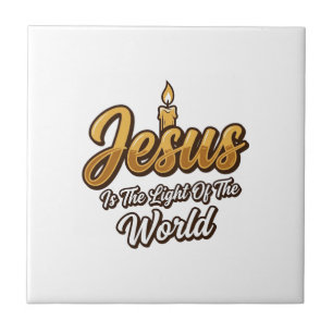 Azulejo Jesus Luz del Mundo Vela Cristiana Vector_1