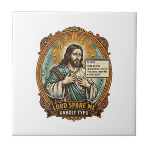 Azulejo Jesús Mal Mensaje de Autocorrección Jefe Vergonzos