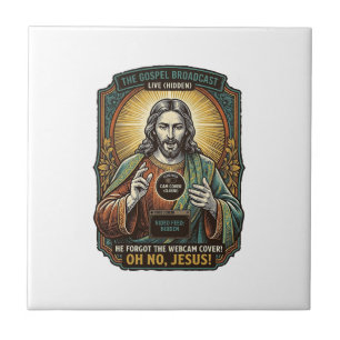 Azulejo Jesús Pantalla Negra Cubierta de Cámara Web Olvida