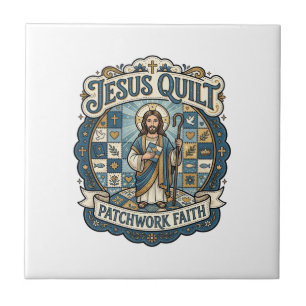 Azulejo Jesús Parche de Colcha de Retazos Fe Jesús Colcha 