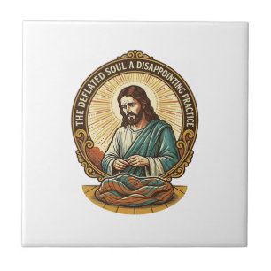 Azulejo Jesús Pelota de Yoga Completamente Desinflada Humo