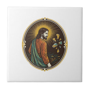 Azulejo Jesús Piso de Baile de Vidrio Roto Fiesta Peligro 
