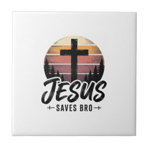 Azulejo Jesús Salva Camiseta Bros Vintage Cruz Cristiana D