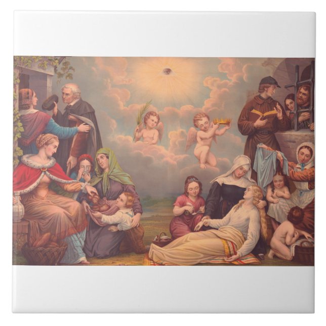 Azulejo Jesús sana una historia bíblica (Frente)