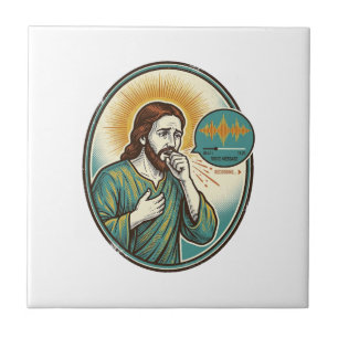 Azulejo Jesús tosiendo en medio de una nota de voz Mensaje