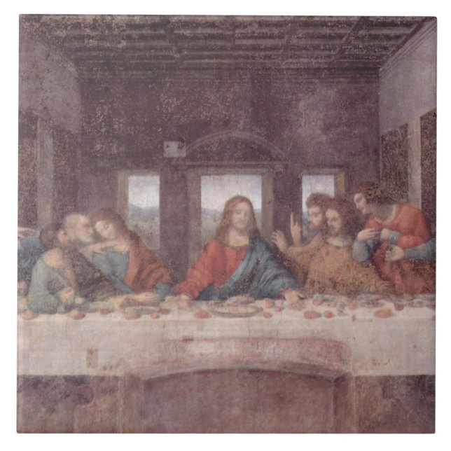 Azulejo Jesús "Yeshua" La última cena, Leonardo da Vinci (Frente)