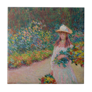 Azulejo Jeune fille dans le jardin de Giverny, 1888
