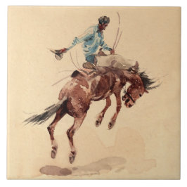 Azulejo Jinete de potro 2 por Edward Borein
