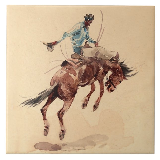 Azulejo Jinete de potro 2 por Edward Borein (Frente)