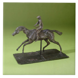 Azulejo Jinete en un caballo (bronce)