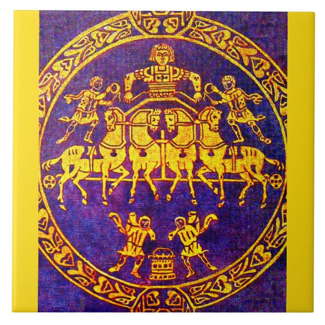 Azulejo Jinetes y soldados medievales del siglo XII (Frente)